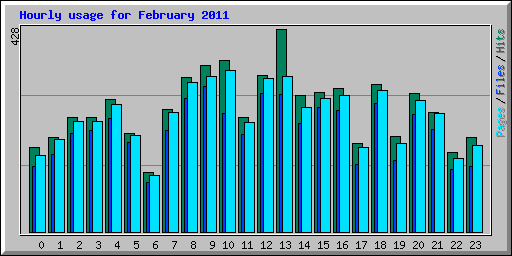 Hourly usage for February 2011
