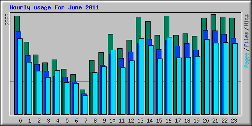 Hourly usage for June 2011