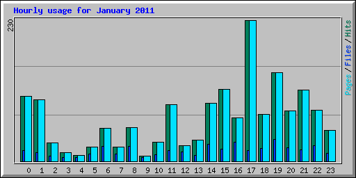 Hourly usage for January 2011