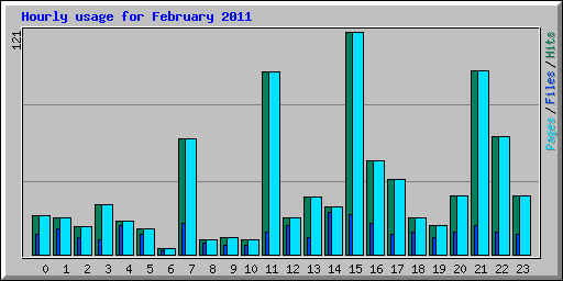Hourly usage for February 2011