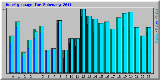 Hourly usage for February 2011