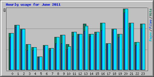 Hourly usage for June 2011