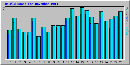 Hourly usage for November 2011