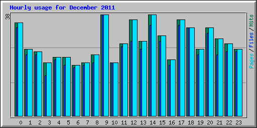 Hourly usage for December 2011