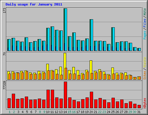 Daily usage for January 2011