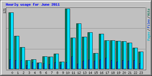 Hourly usage for June 2011