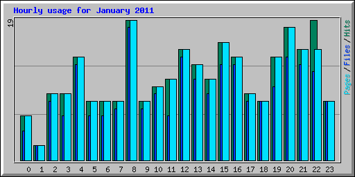Hourly usage for January 2011