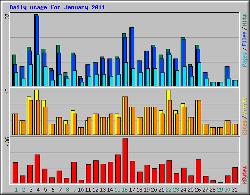 Daily usage for January 2011