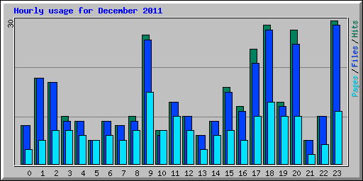 Hourly usage for December 2011