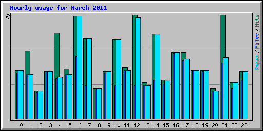 Hourly usage for March 2011
