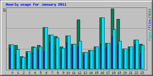 Hourly usage for January 2011