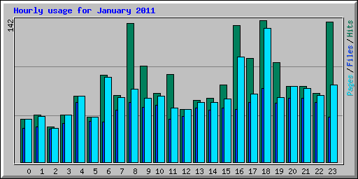 Hourly usage for January 2011