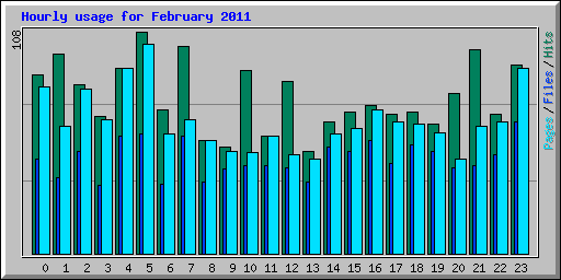Hourly usage for February 2011