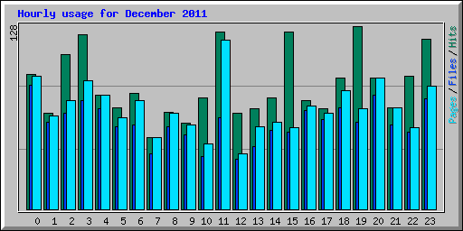 Hourly usage for December 2011