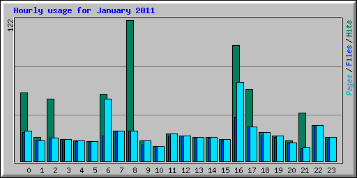 Hourly usage for January 2011