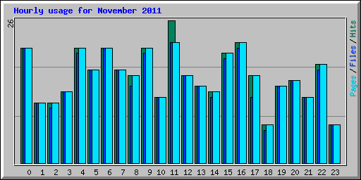 Hourly usage for November 2011