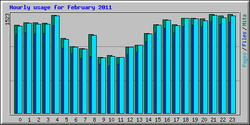 Hourly usage for February 2011