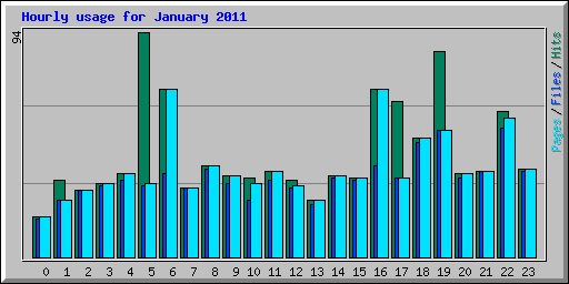 Hourly usage for January 2011