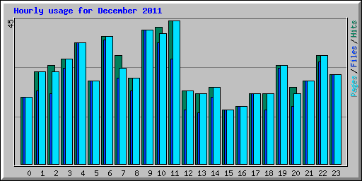 Hourly usage for December 2011