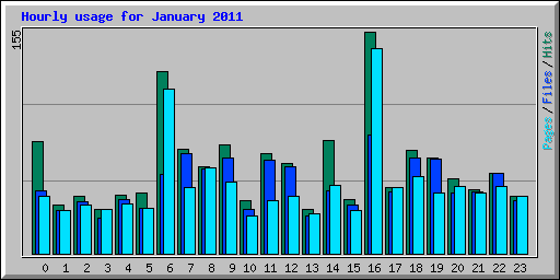 Hourly usage for January 2011