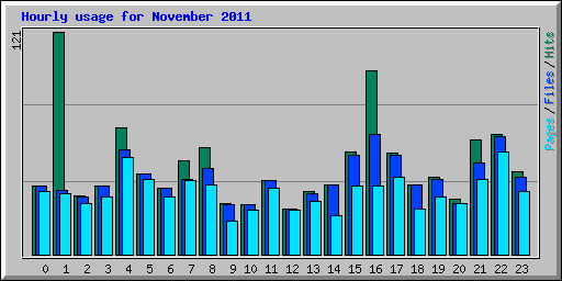 Hourly usage for November 2011