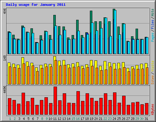 Daily usage for January 2011