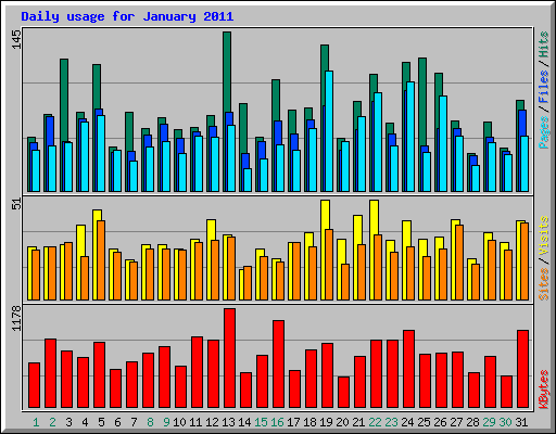 Daily usage for January 2011