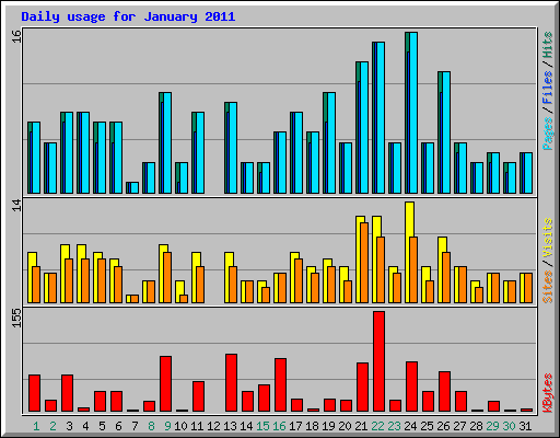 Daily usage for January 2011