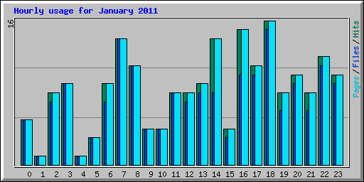 Hourly usage for January 2011