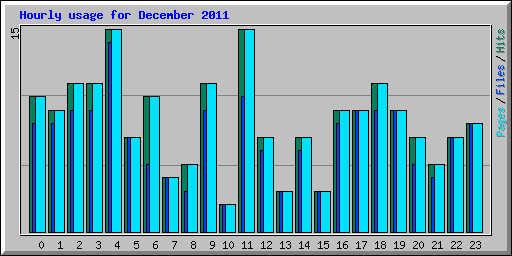 Hourly usage for December 2011