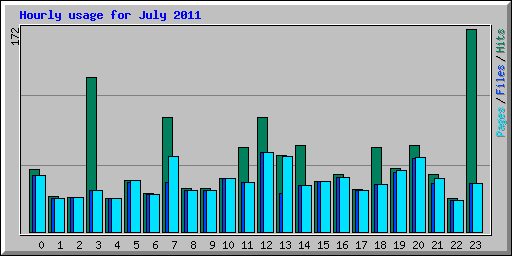 Hourly usage for July 2011