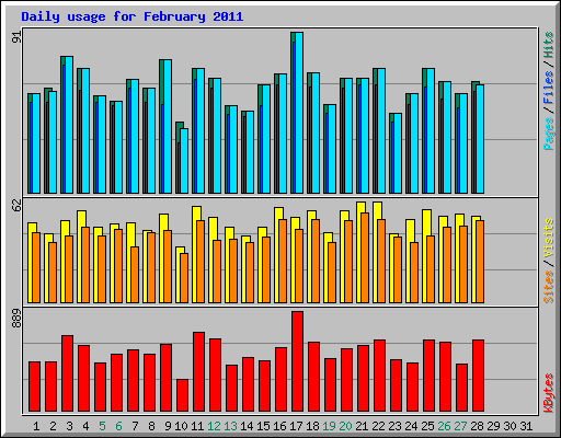 Daily usage for February 2011