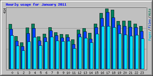 Hourly usage for January 2011