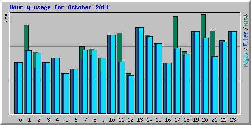 Hourly usage for October 2011