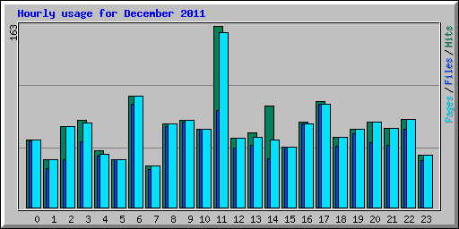 Hourly usage for December 2011