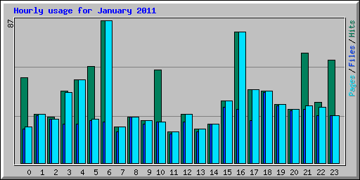 Hourly usage for January 2011