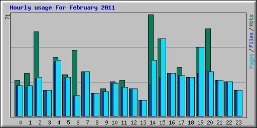 Hourly usage for February 2011