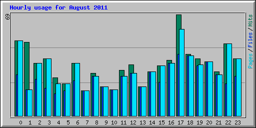 Hourly usage for August 2011