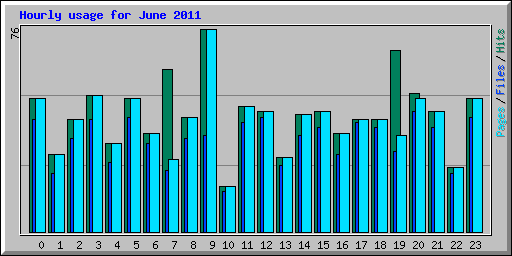 Hourly usage for June 2011
