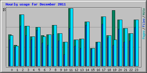 Hourly usage for December 2011