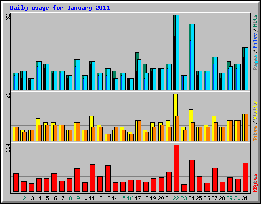 Daily usage for January 2011