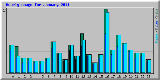 Hourly usage for January 2011