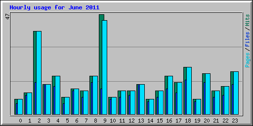 Hourly usage for June 2011