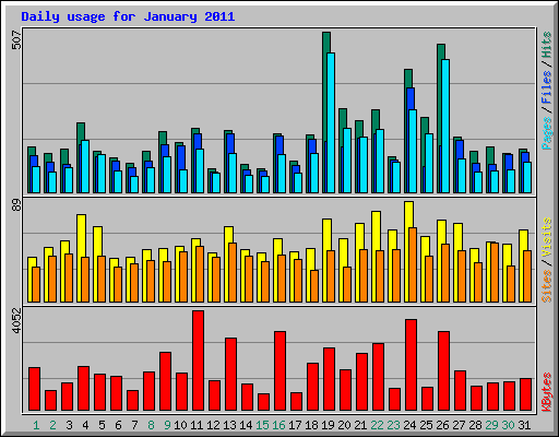 Daily usage for January 2011