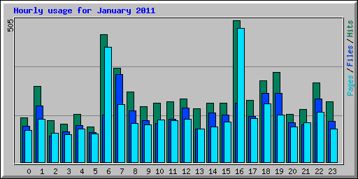 Hourly usage for January 2011