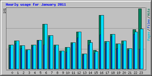 Hourly usage for January 2011