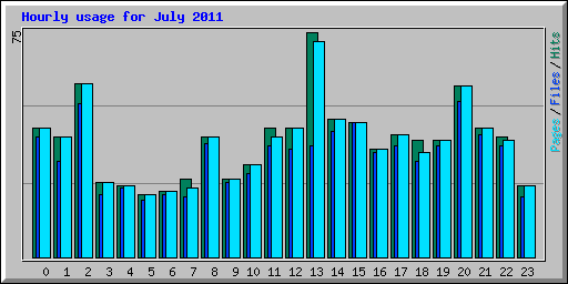 Hourly usage for July 2011