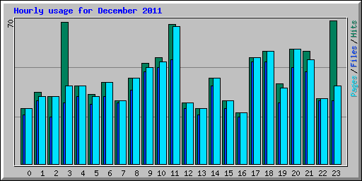 Hourly usage for December 2011