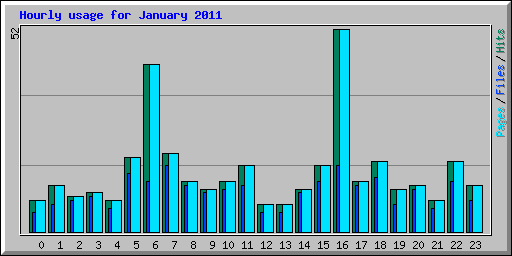Hourly usage for January 2011