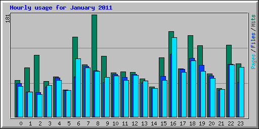 Hourly usage for January 2011